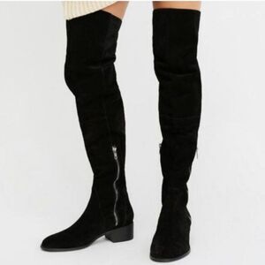Free People Everly Black Thigh High Boots Womens Size 38